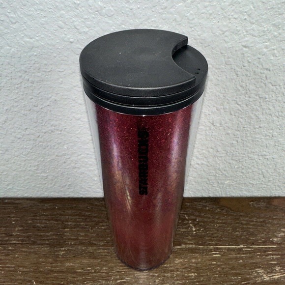 Starbucks 2019 Holiday Limited Red Cascading Glitter Tumbler 16oz Cold Cup - Picture 3 of 5